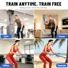 Load image into Gallery viewer, Weighted Ropeless Battle Rope, Heavy Duty Battle Sticks, Portable Fitness Equipment for Home Gym, HIIT, Cardio & Full Body Strength Training for Men & Women (Ropeless Blue)
