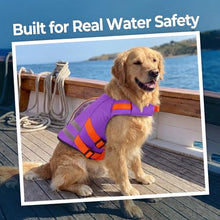 Load image into Gallery viewer, LeLePet Dog Life Jacket, High Flotation Swim Vest for Dogs XL Purple