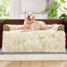 Load image into Gallery viewer, blunique Calming Extra Large Dog Couch Bed, 45 x 37 inch Waterproof Removable Pet Mat Couch Cover for Furniture Protector, Non-Slip Fluffy Pelsbarn Dog Bed for Couch, Sofa, Car - Tie-Dye Khaki
