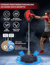 Load image into Gallery viewer, Stiatu Punching Bag with Stand, Heavy Boxing Bag Height Adjustable Reflex Bar and Speed Punching Bag for Adults & Youth, Home Gym Training Equipment for MMA Fitness Stress Relief (Red)