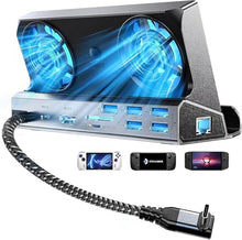 Load image into Gallery viewer, Docking Station for Steam Deck ROG Ally with Dual Cooling Fans, 10-IN-1 Stream Deck Dock with 4K@60Hz, 1000Mbps Gigabit Ethernet, 5USB Ports and 100W Charging Port for Steam Deck OLED/Switch/Legion Go