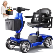 Load image into Gallery viewer, IQIRAF Foldable Mobility Scooters for Seniors,Blue Powered Electric Mobility Scooter,330LBS Capacity,15.5-Mile Range,4 Wheel Lightweight Mobility Scooters for Adults,Folding Travel Motorized Scooter