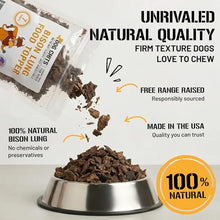 Load image into Gallery viewer, Dog Chits Bison Lung Food Topper for Dogs & Puppies - Single Ingredient, High Protein, Grain Free & Easy to Digest - Natural Dog Treats for Picky Eaters - Sprinkle on Food - Made in USA - 7 oz