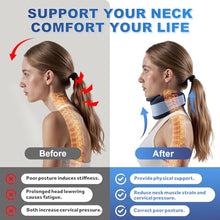 Load image into Gallery viewer, Ice Silk Neck Brace,Neck Brace Cervical Collar,Neck Support Brace for Sleeping Soft,Breathable Cervical Collar for Pain Relief/Posture Correction,Travel, Workers & Neck Injury Recovery for Women & Men