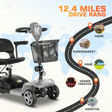 Load image into Gallery viewer, Wooken 4-Wheel Mobility Scooter for Seniors, Adults, Elderly, Foldable Mobility Scooter, Powered Mobility Scooter Wheelchair Device, All Terrain Compact Heavy Duty Mobility for Travel