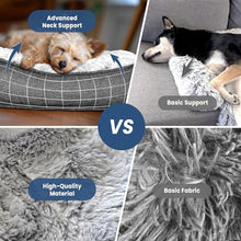 Load image into Gallery viewer, blunique Calming Extra Large Dog Bed for Couch, 45 x 37 inch Removable Couch Cover for Dogs Washable, Non-Slip Fluffy Plush Dog Sofa Mat for Furniture Protector - Grey