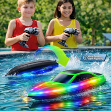 Load image into Gallery viewer, RC Boat 2 Pack Remote Control Boats with 7-Mode Colorful LED Lights, 10 Inch RC Boats