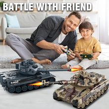 Load image into Gallery viewer, RC Tank Set,1/24 RC Battle Tank Set Toy Tanks with Life Indicators and Spray,2.4G Remote Control with Realistic Sounds and Lights