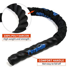Load image into Gallery viewer, Perantlb Battle rope with wear-resistant nylon protective sleeve ,Heavy Battle Rope for Strength Training Home Fitness Exercise Rope, Anchor Strap Kit Included (2" x 40 ft Length)