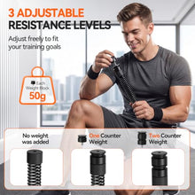 Load image into Gallery viewer, LunaHush Weighted Ropeless Battle Ropes for Home Gym, 3 Adjustable Resistance, Heavy Duty Cordless Battle Ropes for HIIT, Full Body Workout, Men & Women, Black