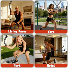 Load image into Gallery viewer, FlowViva 2-in-1 Ropeless Battle Rope & Vibration Bar, Portable Cordless Fitness Ropes for Home Gym, Strength Building, HIIT Training & Low-Impact Aerobic Training for Men and Women, Black