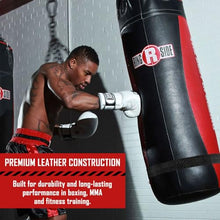 Load image into Gallery viewer, Ringside Large Leather Heavy Bag – Soft Filled Boxing Punching Bag for Training & Fitness – Durable Leather Construction – 16" x 48" – 130lb