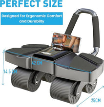 Load image into Gallery viewer, Ab Roller Home Gym Equipment – 4 Wheels Ab Wheel Muscle Roller with Built-in Tracker