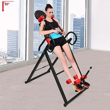 Load image into Gallery viewer, TITIDU Heavy Duty Foldable Inversion Table Back Pain Relief Stretcher Machine, Inversion Table, Extended Ankle Lock Handle, Back Pain Relief Kit 330LBS (4.27-6.07ft )
