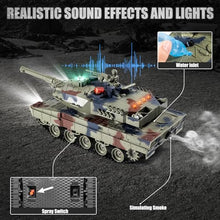 Load image into Gallery viewer, Supdex 1/24 RC Battle Tank Set, Remote Control USA M1A2 and Ger Leopard II Army Toy That Shoots