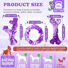 Load image into Gallery viewer, Baypetly 3Pack Dog Chew Toys for Aggressive Chewers, Indestructible Interactive Dog Chew Nylon Bone Toys for for Medium Large Breed 15-60lbs, Teething Toy to Keep Them Busy, Bacon Flavor (Purple)