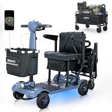 Load image into Gallery viewer, MIHAYO 4 Wheel Mobility Scooter for Seniors&Adults- 24 Miles Range, Foldable Powered Electric Wheelchair Device w/Dual 288WH Batteries, 112 L Basket, 280 lb Capacity, Compact, Blue