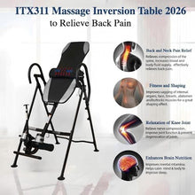 Load image into Gallery viewer, YOLEO Gravity Inversion Table for Back Pain Relief 2026 New Inversion Table w/Heat and Massage Lumbar pad Back Stretcher Machine 300 lbs