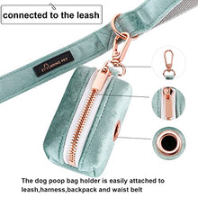 Load image into Gallery viewer, ARING PET Dog Waste Bag Dispenser, Velvet Green Doggy Poop Bags Holders Attach to Any Leashes, Portable Washable Pet Waste Pouch Dispenser with Metal Zipper