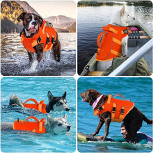 Load image into Gallery viewer, Dogcheer Dog Life Jacket with Double Rescue Handle, Reflective Dog Life Vest for Swimming Boating, Adjustable Pet Swim Vest Dog Flotation Device DFD for Small Medium Large Dogs - Orange XL