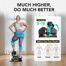 Load image into Gallery viewer, ZIWWVY- Mini Twist Stepper with Resistance Bands and Mat, Stepper Machine with 330LBS Weight Capacity, Stepper for Men and Women Full Body Workout, Adjustable Step Height, Smooth and Quiet