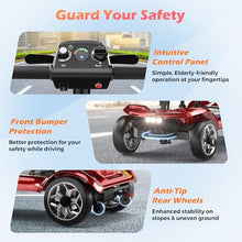 Load image into Gallery viewer, Lightweight Mobility Scooter for Seniors & Adults - Cruise & Airport Approved, 43lb Foldable Portable Motorized Scooters with Removable Lithium Battery for 12.4 Miles Travel, 300lb Capacity, Red