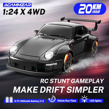Load image into Gallery viewer, ACAMMZAR RC Drift Car, 1:24 Remote Control Car for Kids, 20KM/H 4WD High Speed RC Cars with Lights