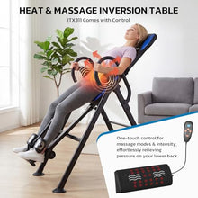 Load image into Gallery viewer, YOLEO Gravity Inversion Table for Back Pain Relief 2026 New Inversion Table w/Heat and Massage Lumbar Pad Back Stretcher Machine 300 lbs