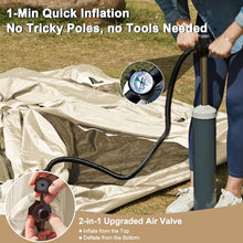 Load image into Gallery viewer, 2-3 Person Inflatable Glamping Tent,Easy Set up with Hand Air Pump, Waterproof Blow Up Tent for Adults, Portable Outdoor for Hiking/Backpacking/Fishing,Beige