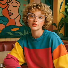 Load image into Gallery viewer, DOERAYM Blue Light Glasses for Woman with Square Decoration,Reading Glasses for office & computer games