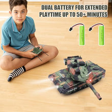 Load image into Gallery viewer, Hitish RC Tank - 2.4Ghz Remote Control Army Tank Toys with Auto Demo Sound Light Smoke - Army Green