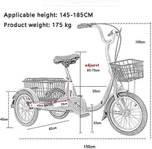 Load image into Gallery viewer, Adult Tricycle - 3 Wheel Bikes for Adults Shopping 16 Inch Adult Tricycle 3 Wheel Bike with Large Basket Seniors