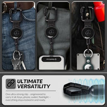 Load image into Gallery viewer, ClutchLoop Anti-Theft Phone Tether - Universal Adhesive Anchor, Retractable Steel Line and Locking Carabiner (Midnight)