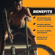 Load image into Gallery viewer, Yes4All 2 Inch Battle Ropes with Protective Sleeve, Workout Ropes for Cross-Training Home Gym & Fitness Exercises, Strength Training - 50 Feet Lengths Available