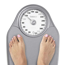 Load image into Gallery viewer, Thinner by Conair Bathroom Scale for Body Weight, Extra-Large Analog Scale Measures Weight Up to 330 Lbs. in Silver