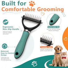 Load image into Gallery viewer, Dog Brush and Cat Deshedding Rake, Pet Grooming Tool for Shedding with Rounded Stainless Steel Teeth, Comfortable Grip for Long or Thick Coats (Orange)