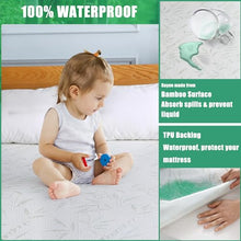 Load image into Gallery viewer, JamRest Waterproof Mattress Protector Twin Size, Viscose Cooling Breathable Mattress Cover, Fitted Deep Pocket Mattress Pad Cover Stretches up to 23 Inches, Noiseless Soft Bed Cover