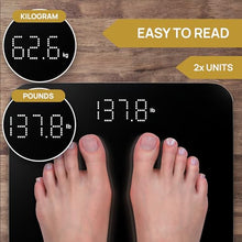Load image into Gallery viewer, INEVIFIT Bathroom Scale, Highly Accurate Digital Bathroom Body Scale, Measures Weight up to 400 lbs. Includes Batteries