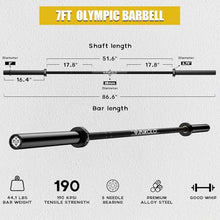 Load image into Gallery viewer, Mikolo 7ft Olympic Barbell, Barbell for Weightlifting and Powerlifting 45lb, -(combo 5)