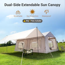 Load image into Gallery viewer, ABORON 10-12 Person Inflatable Camping Tent, 2-Room Glamping Tent with Pump