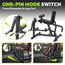 Load image into Gallery viewer, HANDBODE Leg Extension and Curl Machine, Adjustable Leg Exercise Machine, Seated Leg Press Extension and Lying Hamstring Curl Machine for Home Gym, Leg Workout Equipment Fit 1'' and 2'' Plate