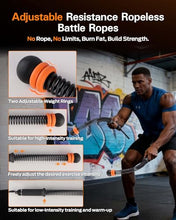 Load image into Gallery viewer, VividPulse 2PCS Weighted Ropeless Battle Ropes for Home Gym - Portable & Quiet Training Rope for HIIT, Strength & Low-Impact Cardio - Full Body Workout Equipment for Men & Women