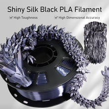 Load image into Gallery viewer, DO3D Silk Black PLA Satin Shiny 3D Printer Filament, 1.75mm Diameter 1kg Spool 2.2lbs for FDM 3D Printers