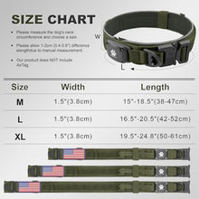 Load image into Gallery viewer, 2026 Upgrade Dog Collar with IPX8 Waterproof AirTag Holder,Military Tactical Comfortable Control Handle and Ultra-Durable Metal Buckle/Night Reflective,GPS Collar for Medium to Large Dogs(ArmyGreen/L)