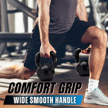 Load image into Gallery viewer, Yes4All Solid Cast Iron Kettlebell Weights Set – Great for Full Body Workout and Strength Training 25 lbs (Black)