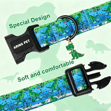Load image into Gallery viewer, ARING PET Dinosaur Dog Collar, Cute Green Blue Boy Doggy Skate Dino Collars for Puppy Small Medium Large Male Dogs, for Daily Photos Summer Beach Walking Hiking Picnic-XS