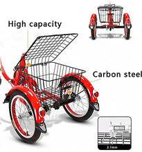 Load image into Gallery viewer, Adult Tricycle - 3 Wheel Bikes for Adults Shopping 16 Inch Adult Tricycle 3 Wheel Bike with Large Basket for Shopping Picnics Exercise
