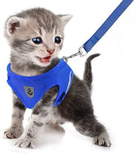 Load image into Gallery viewer, FEimaX Dog Harness and Leash Set for Walking, Soft Mesh Adjustable Easy Control Lightweight Cat Vest Harnesses with Reflective Strips, Escape Proof Small Dogs Cats Vests (Blue, Medium)