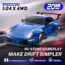Load image into Gallery viewer, ACAMMZAR RC Drift Car, 1:24 Remote Control Car for Kids, 20KM/H 4WD High Speed RC Cars with LED Lights