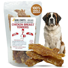 Load image into Gallery viewer, Dog Chits Chicken Breast Tenders for Dogs - 100% USA Chicken - High-Protein Natural Dog Treats - Naturally Provides Omega-6 & Trace Omega-3 Fatty Acids - No Glycerin - For Training & All Breeds - 6 oz